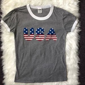 VS Pink USA united states fourth of July tee